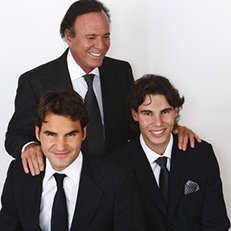 Photo by Jesus Cordero.With Rafael Nadal, Julio Iglesias & Roger Federer